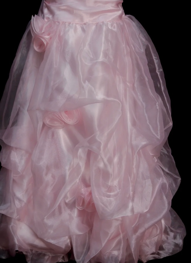 Cute Pink Long Prom Dresses Tulle Strapless A-line Evening Dresses Sleeveless Birthday Dresses ED06172