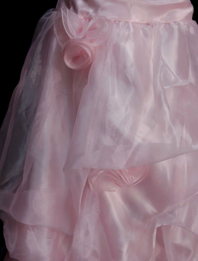 Cute Pink Long Prom Dresses Tulle Strapless A-line Evening Dresses Sleeveless Birthday Dresses ED06172