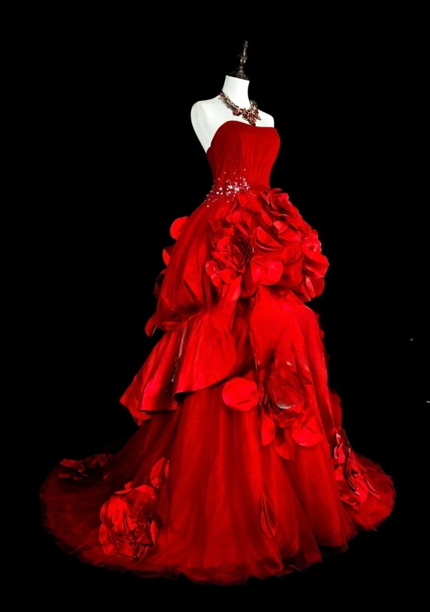 Fairy Red Long Prom Dresses Satin Strapless A-Line Evening Dresses Sleeveless Birthday Dress ED06177