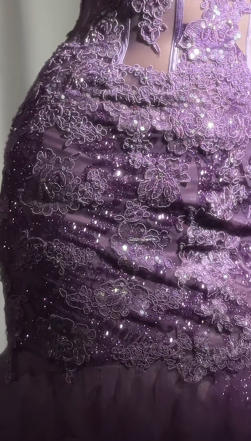 Elegant Purple Long Prom Dresses Sweetheart Mermaid Birthday Dresses Tulle Sleeveless Evening Dresses ED06229