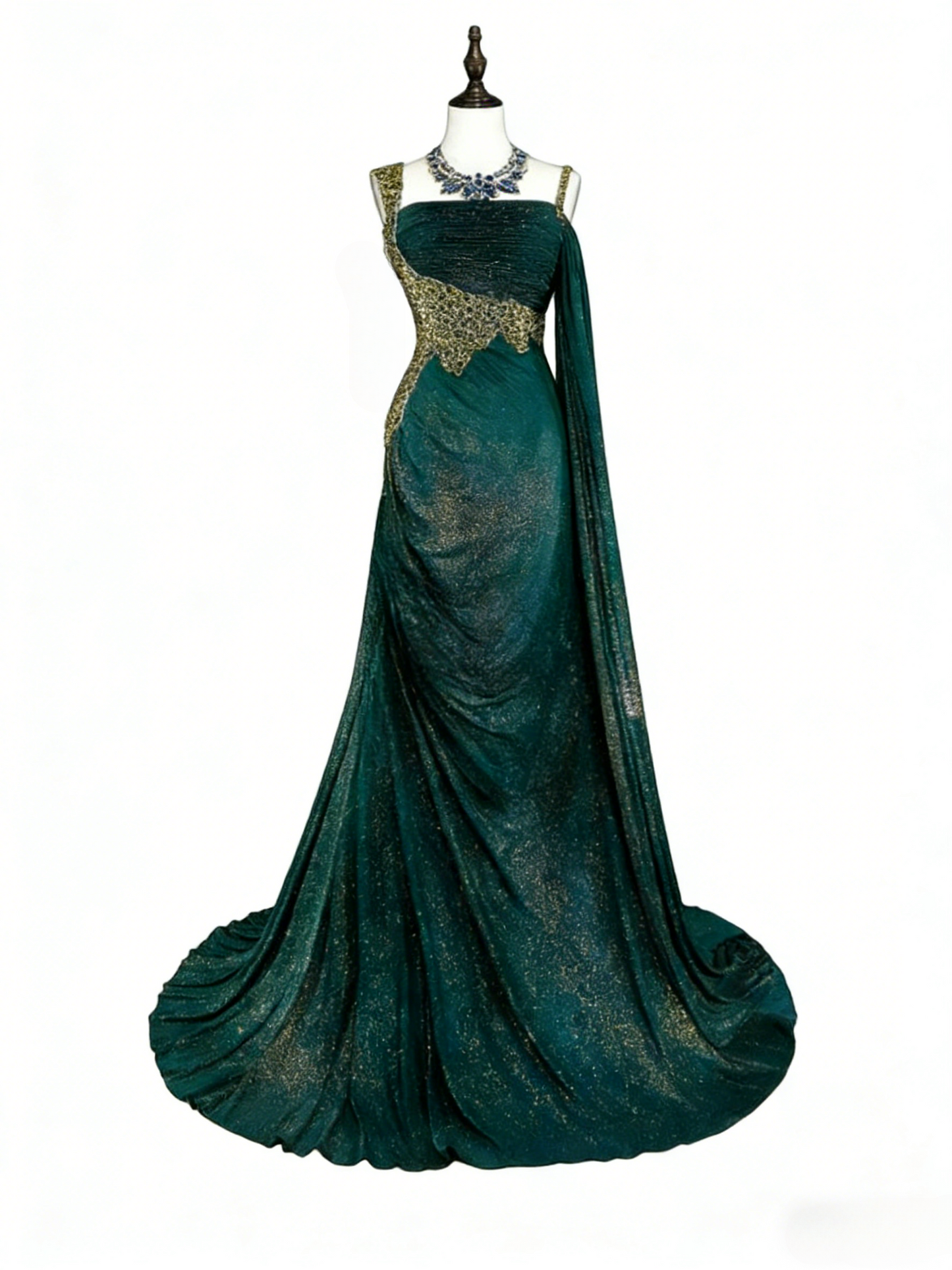 Glitter Blue Long Prom Dresses Spaghetti Straps Sheath Evening Dresses Satin Sleeveless Party Dresses ED06239