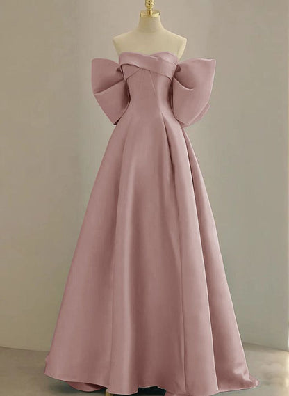 A-Line Sweetheart Neck Satin Burgundy Long Prom Dress, Burgundy Long Formal Dress ED0626