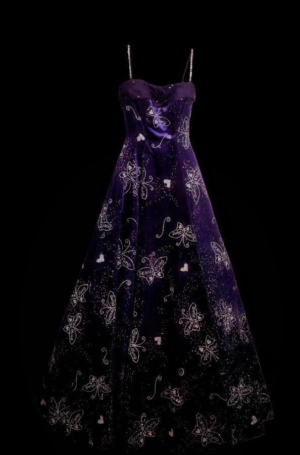 Fairy A-Line Purple Long Prom Dresses, Beaded Satin Spaghetti Straps Evening Dresses, Sleeveless Birthday Dresses ED06271