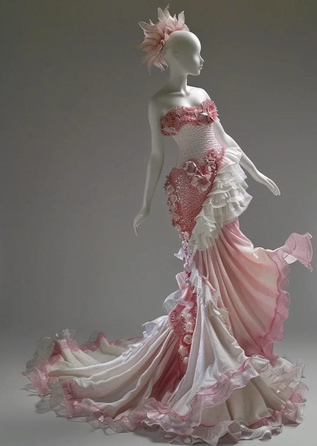 Sexy Mermaid Pink Long Prom Dresses Tulle Appliques Strapless Evening Dresses Sleeveless Birthday Dresses ED06278