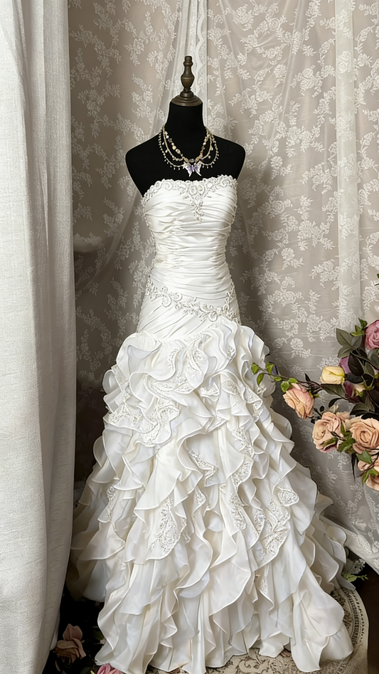 Gorgeous Sheath Yellow Long Prom Dress Tulle Beaded Strapless Evening Dress Sleeveless Birthday Dress ED06362