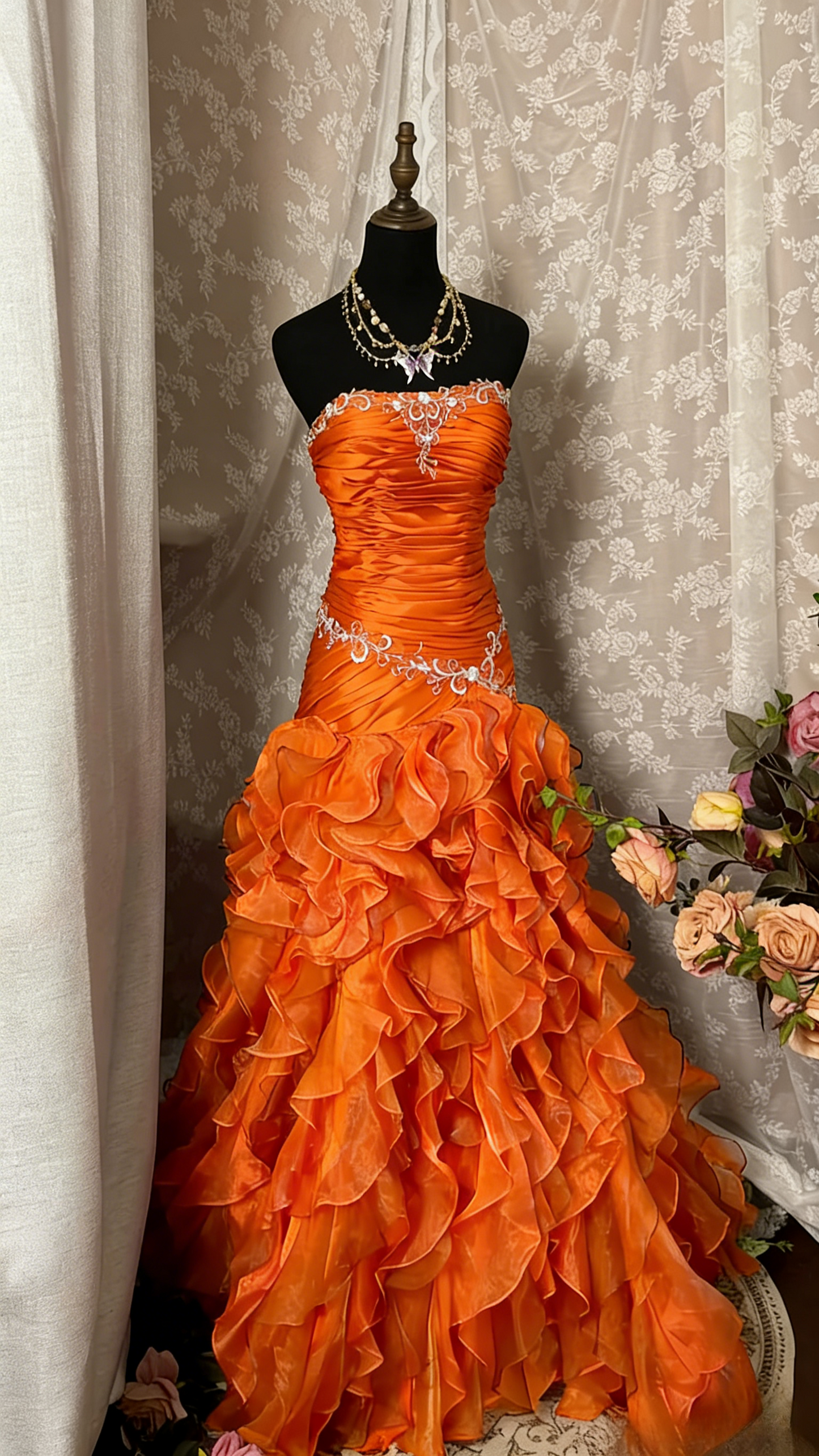 Gorgeous Sheath Yellow Long Prom Dress Tulle Beaded Strapless Evening Dress Sleeveless Birthday Dress ED06362