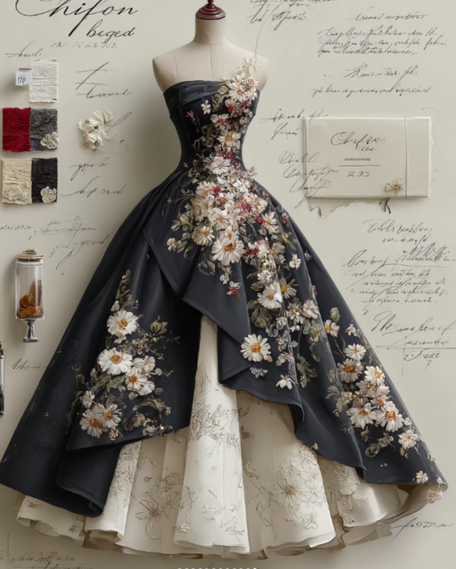 Gorgeous A-Line Black Long Prom Dress Applique Tulle Strapless Evening Dress Sleeveless Birthday Dress   ED06382