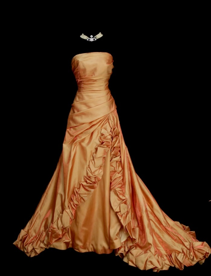 Gorgeous Sheath Orange Long Prom Dress Satin Strapless Evening Dress Sleeveless Birthday Dress  ED06386
