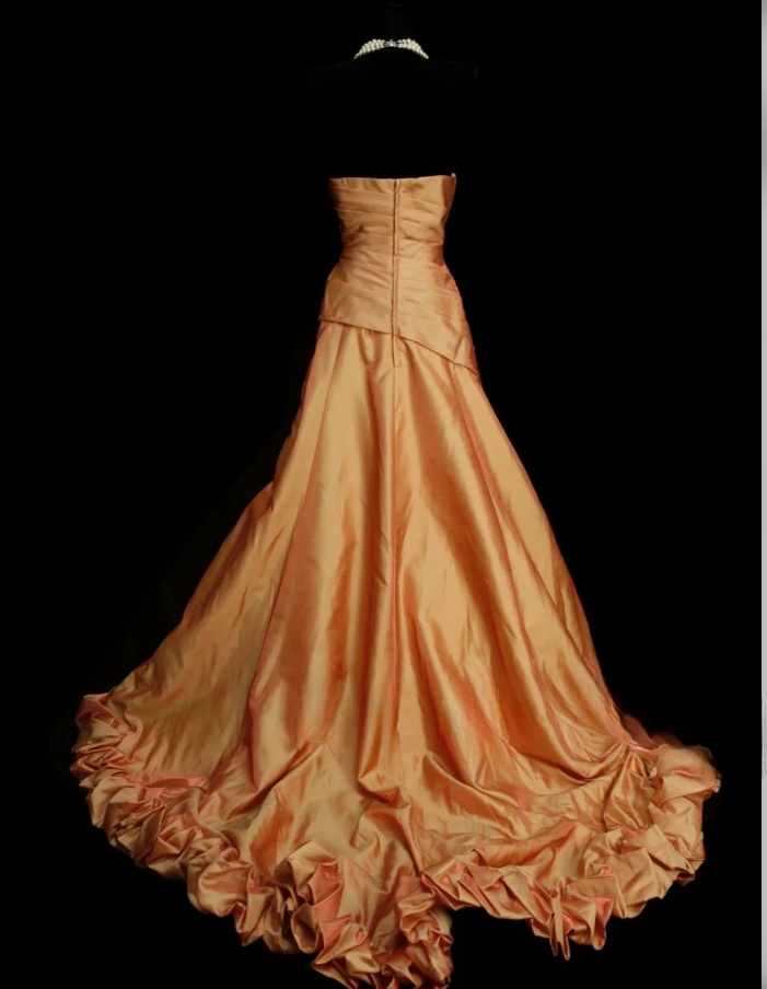 Gorgeous Sheath Orange Long Prom Dress Satin Strapless Evening Dress Sleeveless Birthday Dress  ED06386