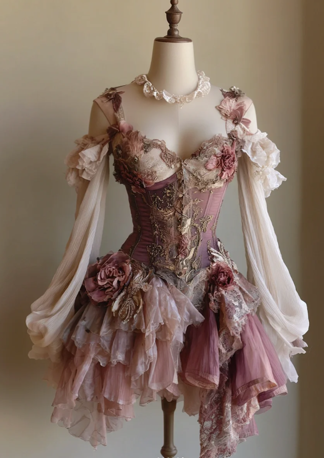 Fairy A-Line Pink Short Prom Dress Tulle Straps Evening Dress Applique Party Dress ED06406