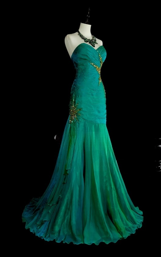 Elegant Mermaid GreenLong Prom Dress Tulle Sweetheart Evening Dress Sleeveless Formal Dress ED06438