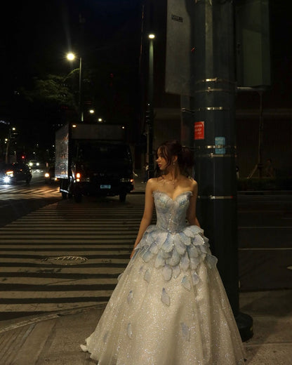 Gorgeous A-Line Long Prom Dress Tulle Sweetheart Evening Dress Sleeveless Birthday Dress ED06453