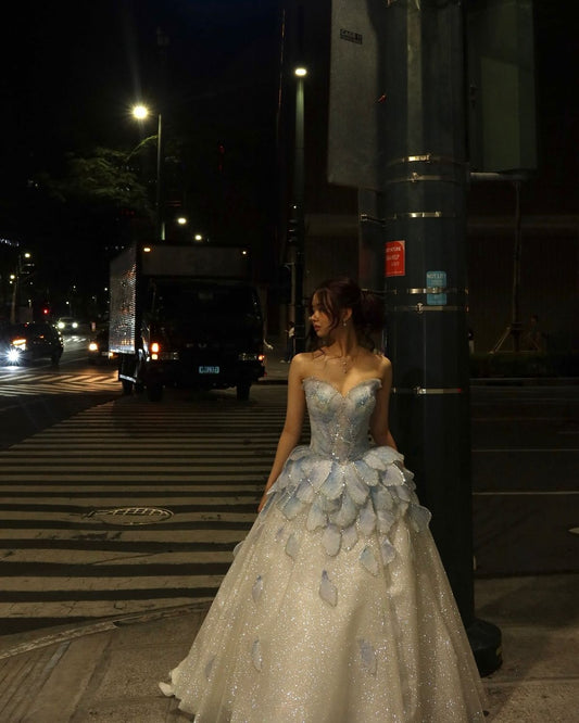 Gorgeous A-Line Long Prom Dress Tulle Sweetheart Evening Dress Sleeveless Birthday Dress ED06453