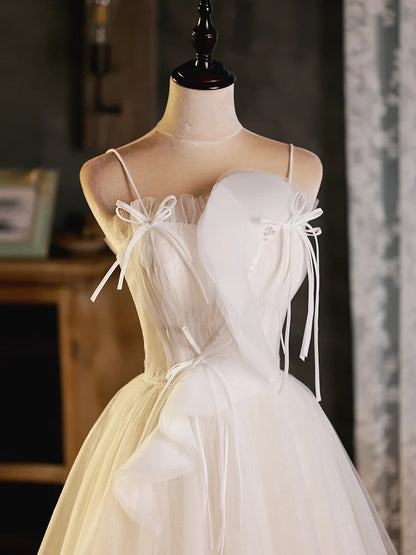A-Line Beige Tulle Short Prom Dress, Beige Cute Homecoming Dress ED0646