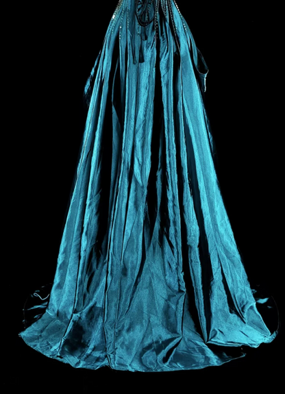 Chic A-Line Long Prom Dress Satin Strapless Evening Dress Sleeveless Birthday Dress ED06474
