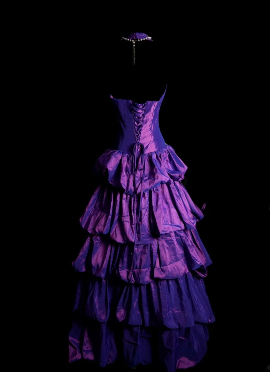 Chic Purple Long Prom Dress Satin Applique A-Line Birthday Dress Halter Sleeveless Formal Dress ED06490