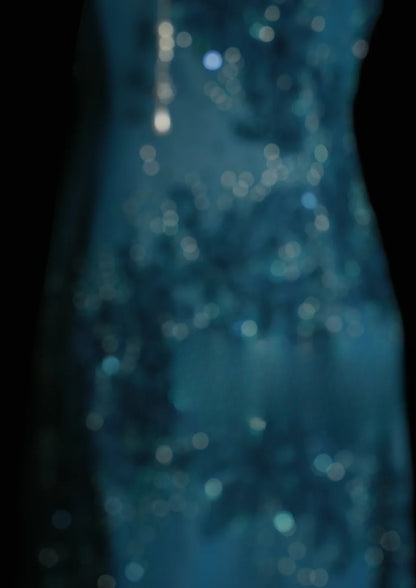 Gorgeous Teal Long Prom Dress Chiffon Applique Sheath Evening Dress Spaghetti Straps Birthday Dress ED06508