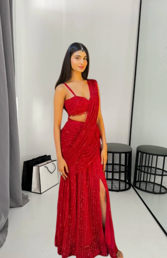 Robes d'anniversaire élégantes bleu dégradé, col en V, paillettes, mousseline, fourreau, robes de bal, robes de soirée ED04456