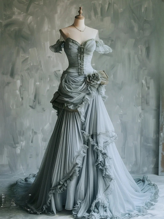 Robes d'anniversaire élégantes bleu dégradé, col en V, paillettes, mousseline, fourreau, robes de bal, robes de soirée ED04456