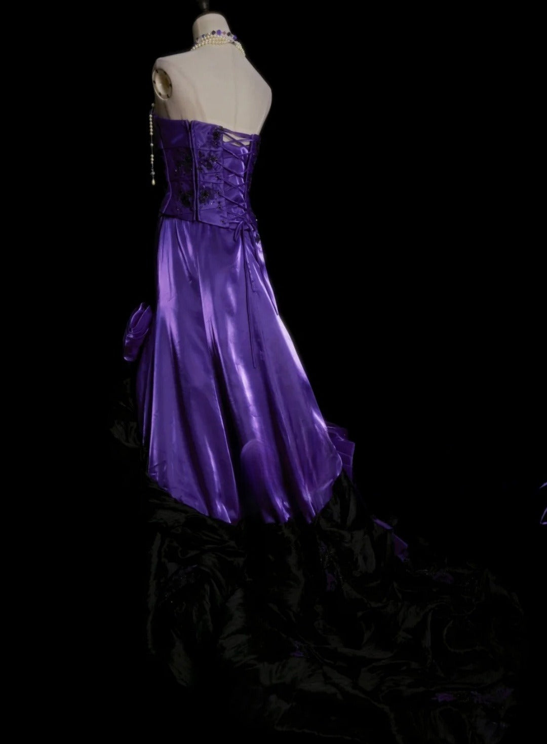 Robes d'anniversaire élégantes bleu dégradé, col en V, paillettes, mousseline, fourreau, robes de bal, robes de soirée ED04456