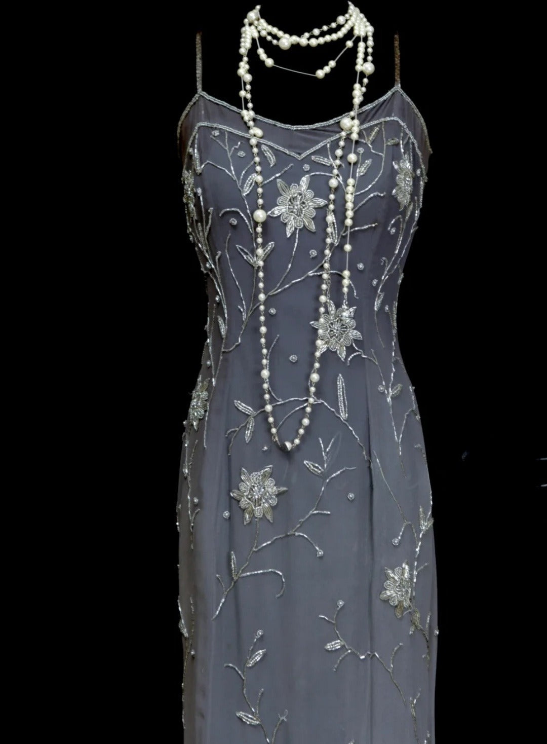 Robes d'anniversaire élégantes bleu dégradé, col en V, paillettes, mousseline, fourreau, robes de bal, robes de soirée ED04456