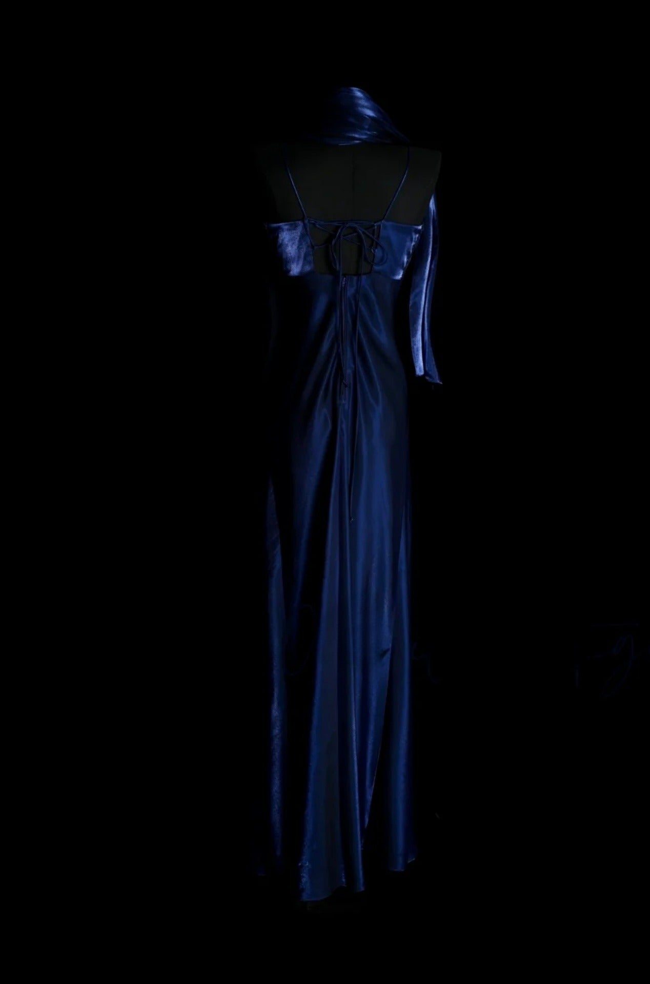 Robes d'anniversaire élégantes bleu dégradé, col en V, paillettes, mousseline, fourreau, robes de bal, robes de soirée ED04456