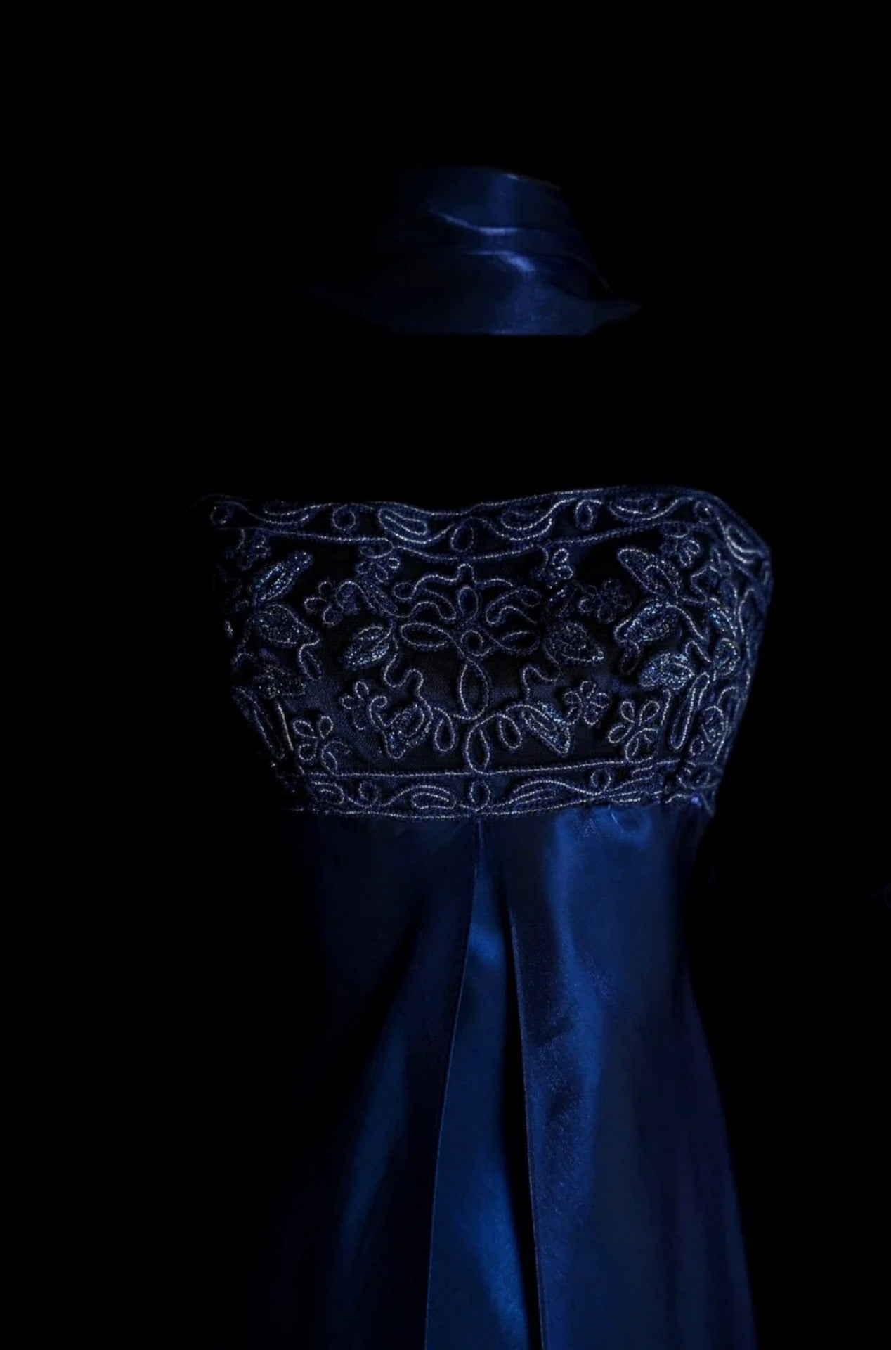 Robes d'anniversaire élégantes bleu dégradé, col en V, paillettes, mousseline, fourreau, robes de bal, robes de soirée ED04456