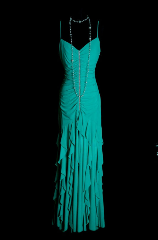 Robes d'anniversaire élégantes bleu dégradé, col en V, paillettes, mousseline, fourreau, robes de bal, robes de soirée ED04456