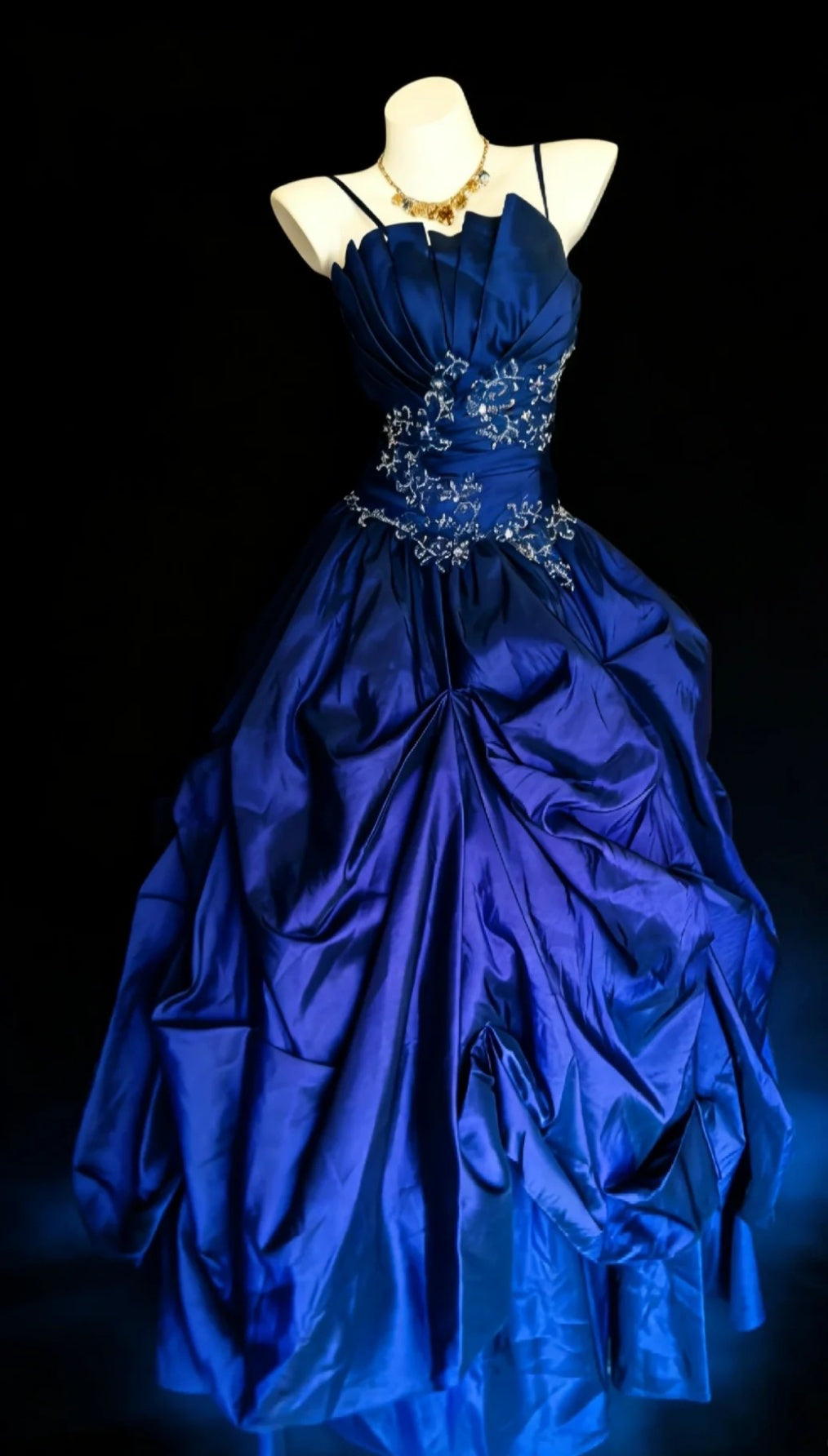 Robes d'anniversaire élégantes bleu dégradé, col en V, paillettes, mousseline, fourreau, robes de bal, robes de soirée ED04456