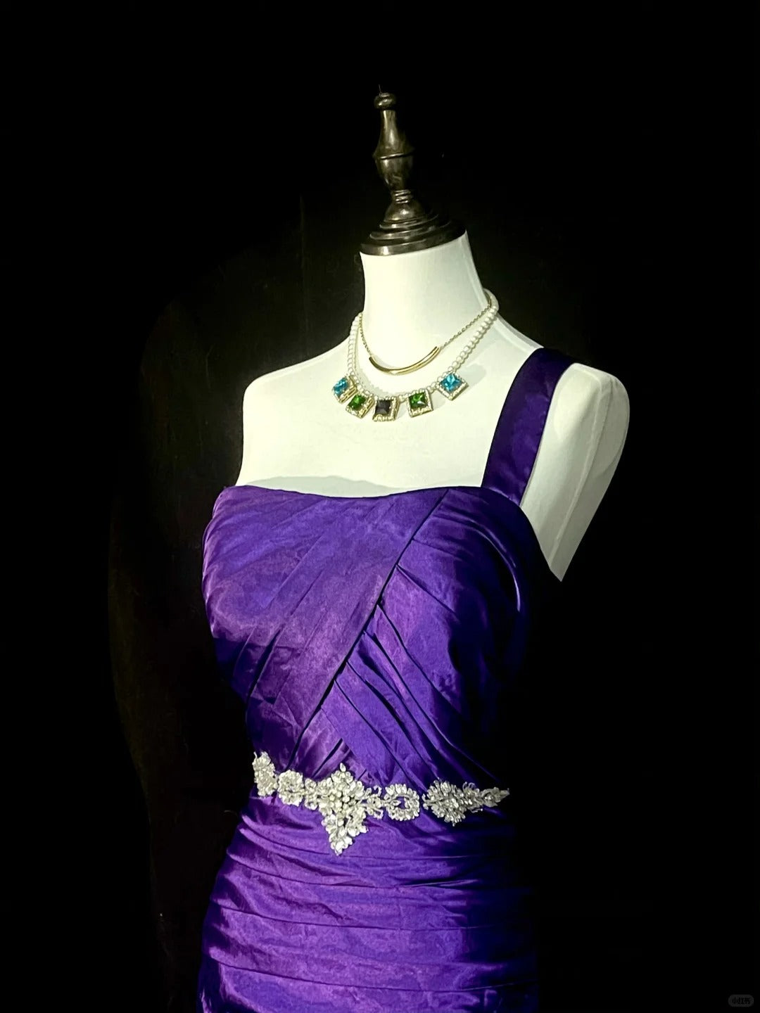 Gorgeous Purple Long Prom Dress Satin One-shoulder Sheath Evening Dress Sleeveless Birthday Dress ED06613