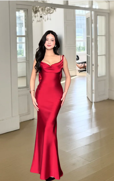 Elegant Burgundy Wedding Guest Outfit Straps Sheath Evening Dress Satin Sleeveless Party Dress ED06626