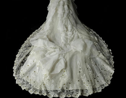 Modest A-line Long Wedding Dress Chiffon Beaded Sweetheart White Bridal Gowns Sleeveless Bridal Dress ED06633