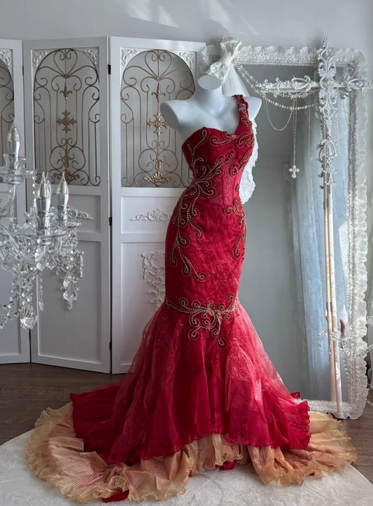 Robes d'anniversaire élégantes bleu dégradé, col en V, paillettes, mousseline, fourreau, robes de bal, robes de soirée ED04456