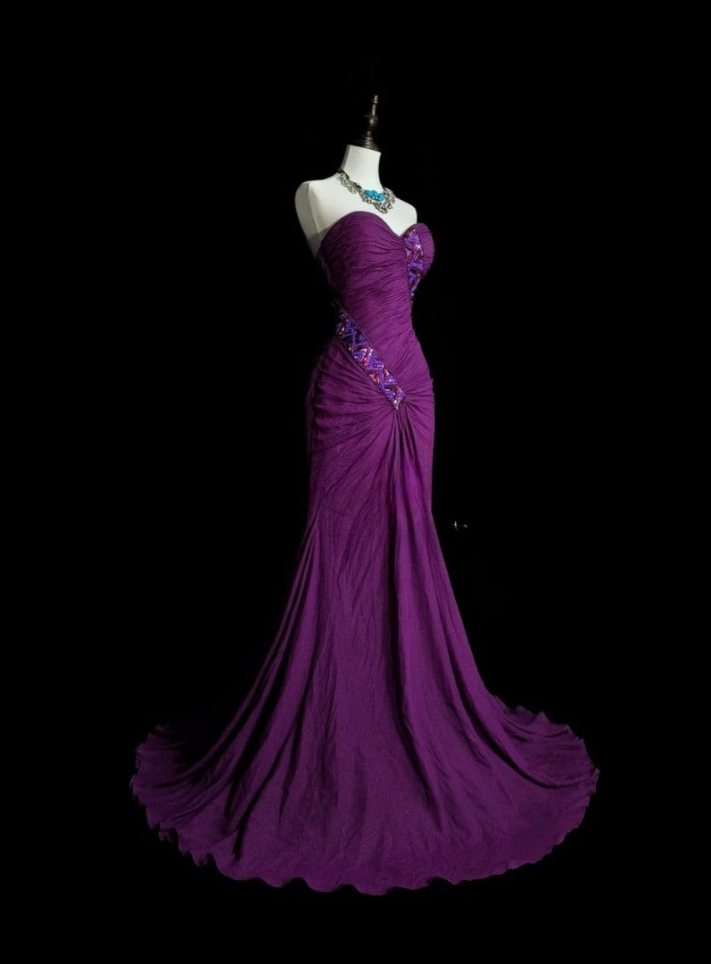 Robes d'anniversaire élégantes bleu dégradé, col en V, paillettes, mousseline, fourreau, robes de bal, robes de soirée ED04456