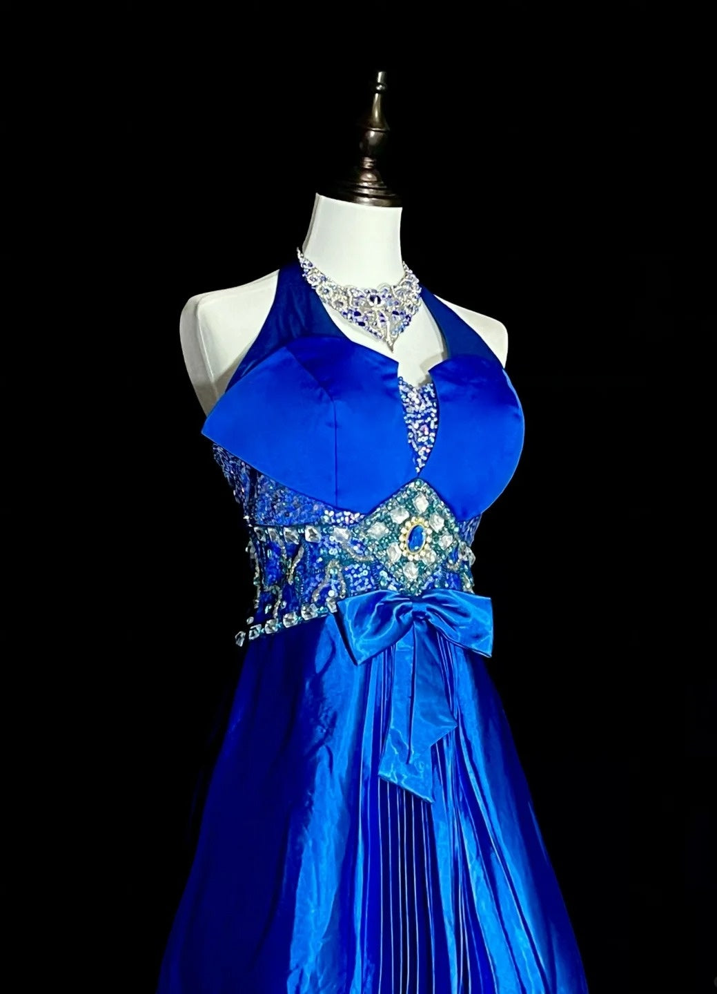 Robes d'anniversaire élégantes bleu dégradé, col en V, paillettes, mousseline, fourreau, robes de bal, robes de soirée ED04456