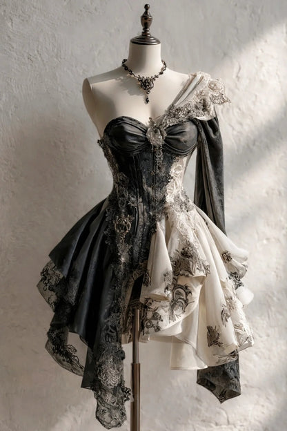 Chic Black Prom Dress  A-Line Party Dress Lace Sleeveless Birthday Dress ED06756