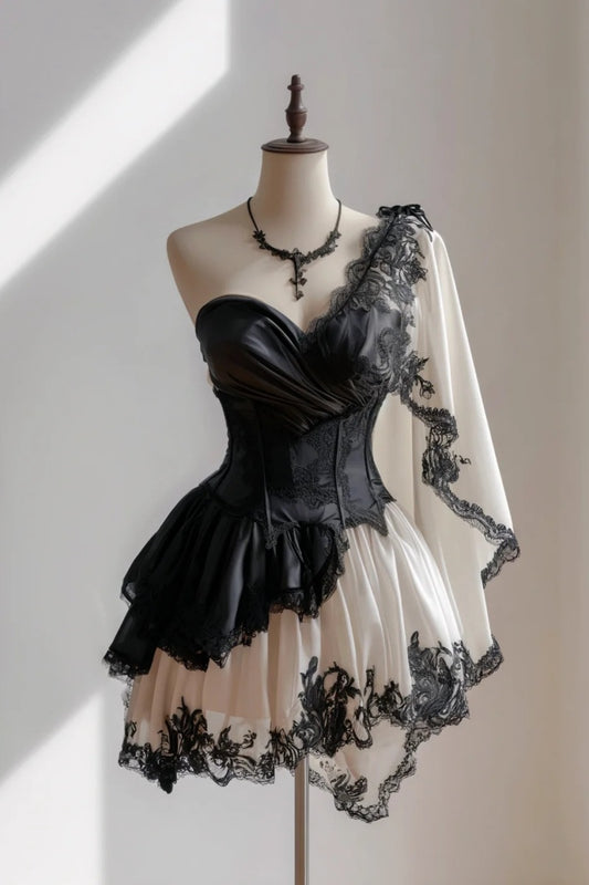 Chic Black Prom Dress  A-Line Party Dress Satin Sleeveless Birthday Dress ED06758