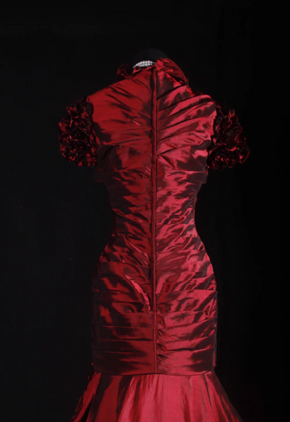 Gorgeous Red Prom Dress Satin Sheath Evening Dress ED06821