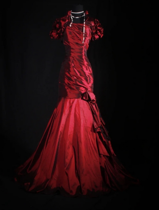 Gorgeous Red Prom Dress Satin Sheath Evening Dress ED06821