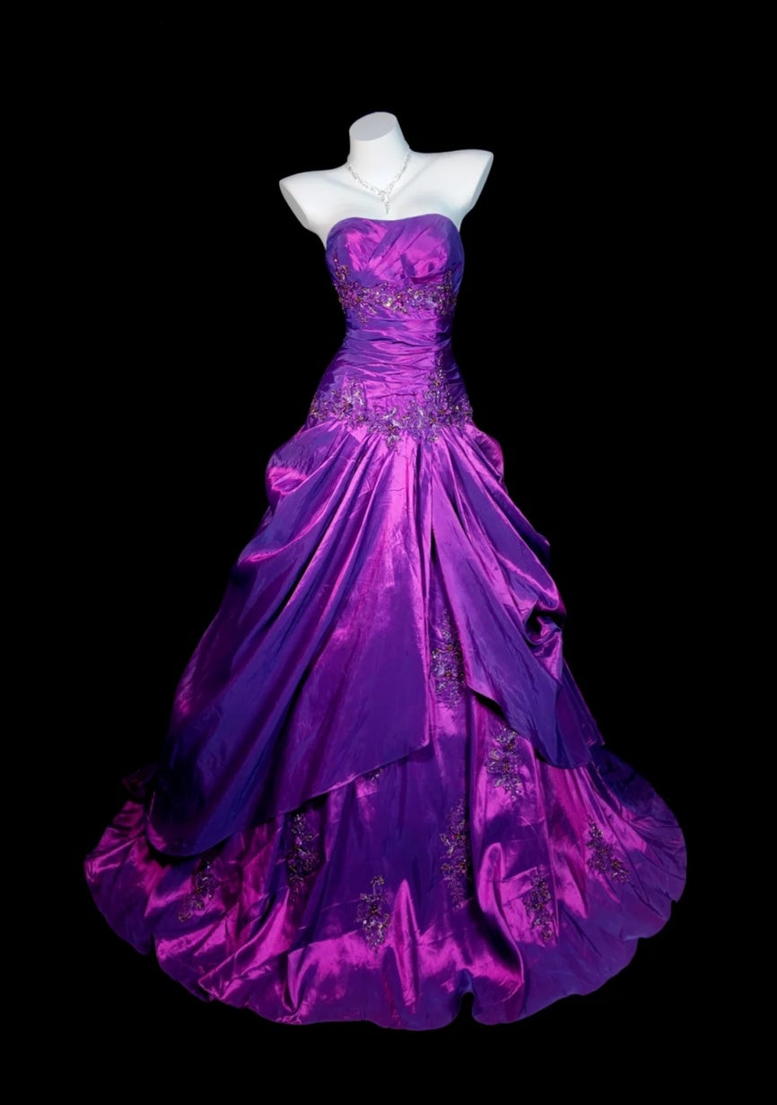 Robes d'anniversaire élégantes bleu dégradé, col en V, paillettes, mousseline, fourreau, robes de bal, robes de soirée ED04456