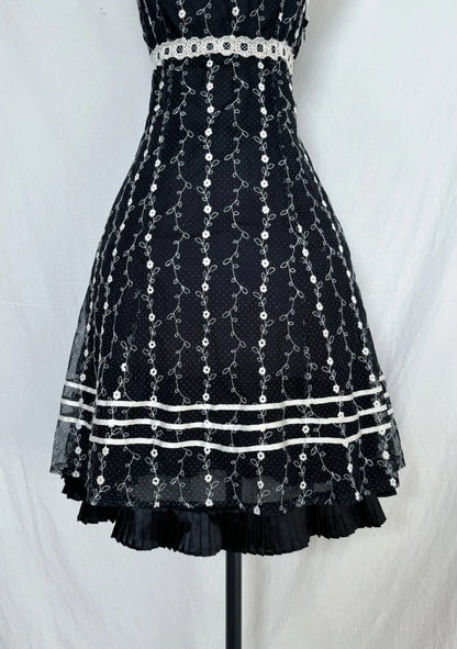 Chic Black Prom Dress Chiffon Straps Short Birthday Dress A-Line Formal Dress ED06840