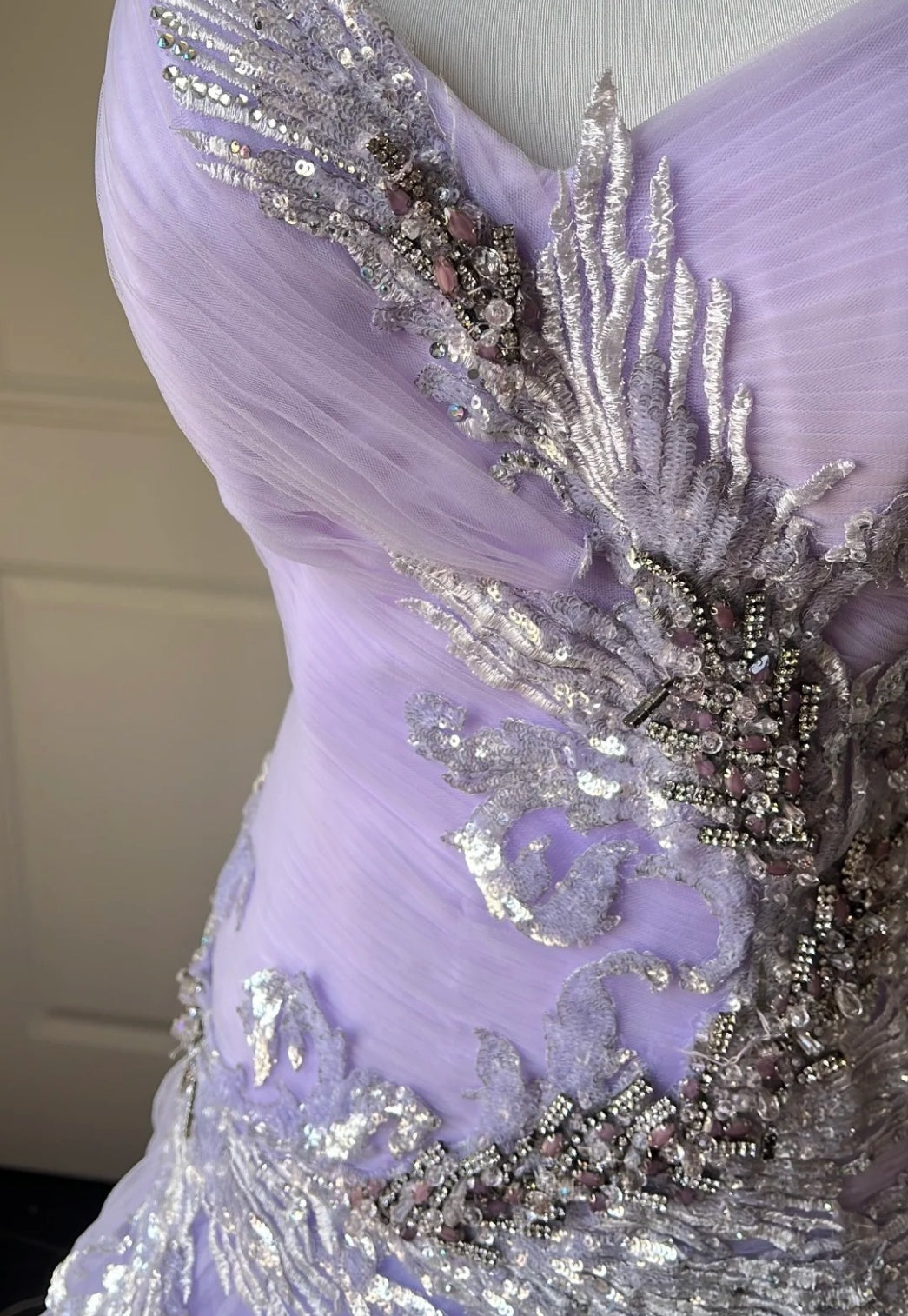 Robes d'anniversaire élégantes bleu dégradé, col en V, paillettes, mousseline, fourreau, robes de bal, robes de soirée ED04456