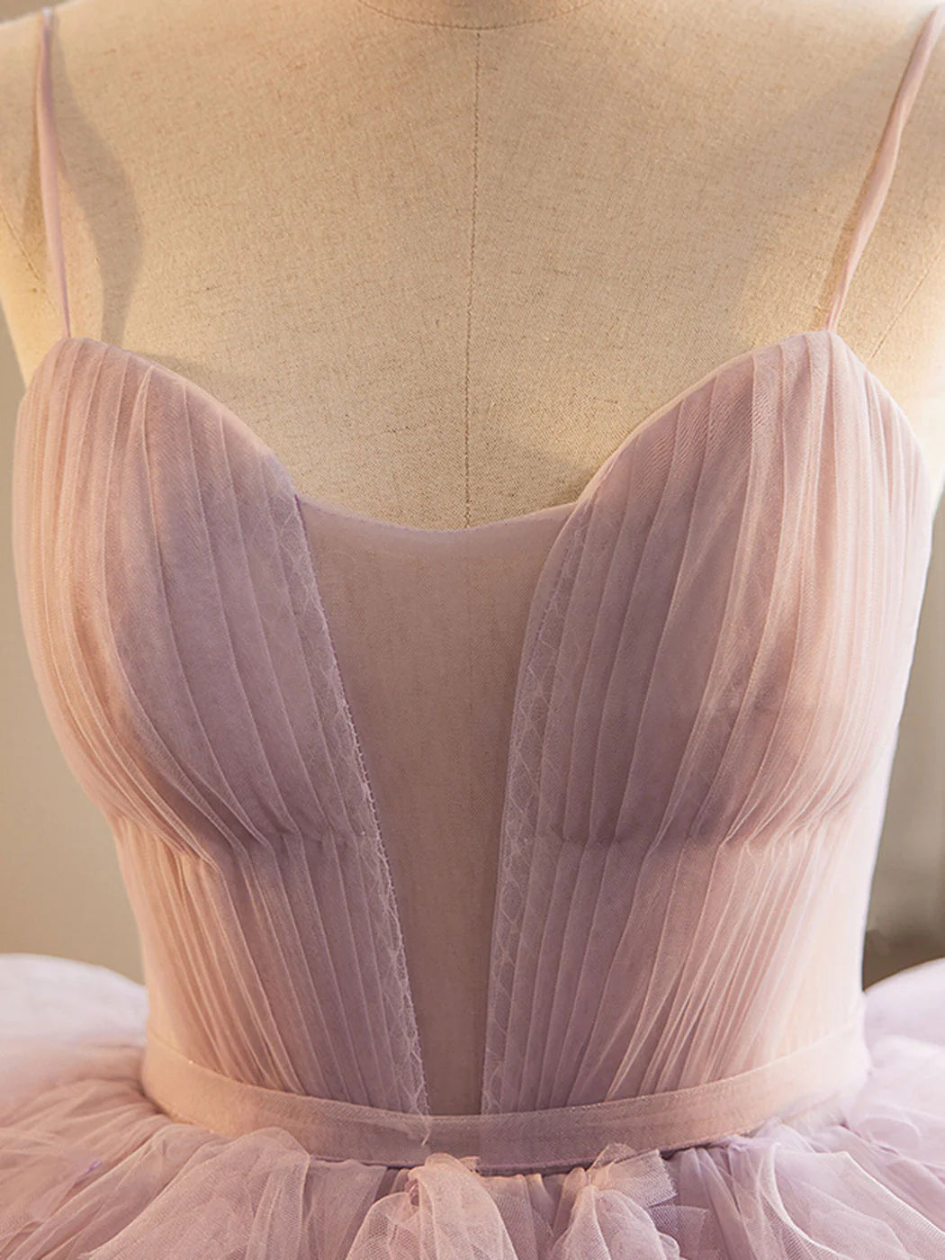 A-Linie Herzausschnitt Tüll Rosa Langes Ballkleid, Rosa Abendkleid ED0687