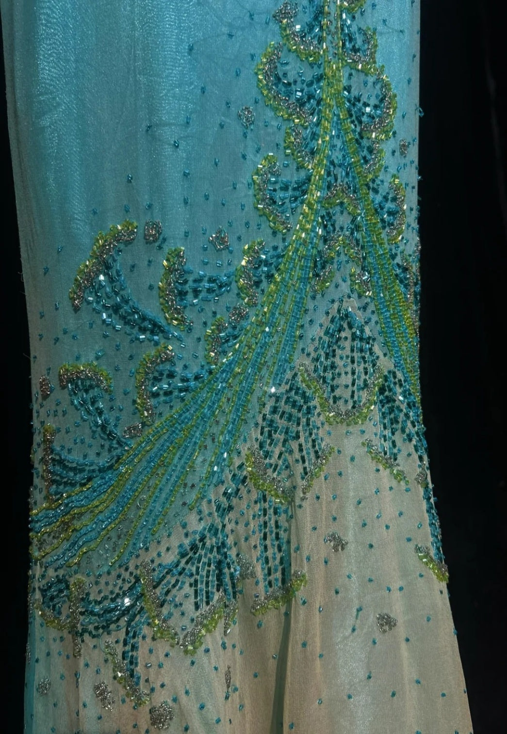 Chic Blue Prom Dress Tulle Beaded Strapless Evening Dress Mermaid Formal Dress ED06883