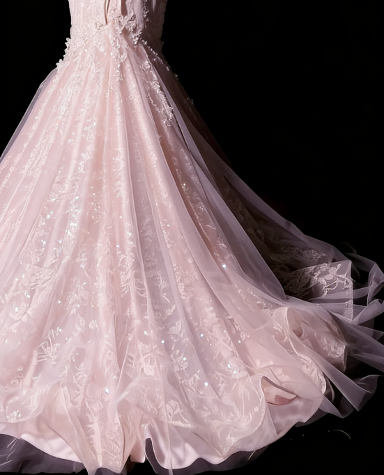 Elegant Pink Prom Dress Tulle Sweetheart Mermaid Evening Dress Applique Birthday Dress ED06920