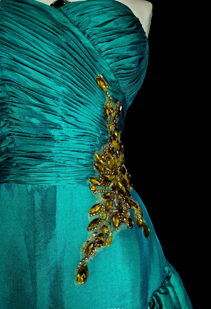 Gorgeous Turquoise Prom Dress Satin One-shoulder Evening Dress A-line Birthday Dress ED06931
