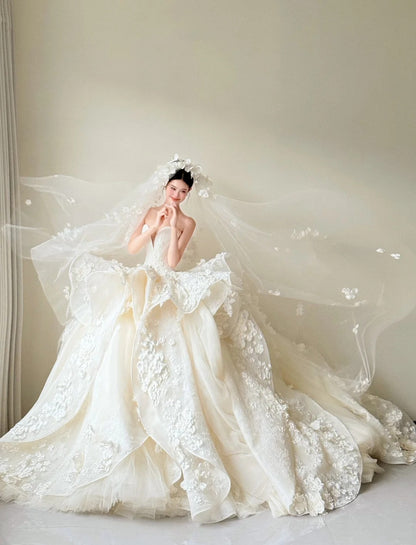 Timeless White Wedding Dress Tulle Sweetheart A-Line Bridal Gown Sleeveless Bridal Dresss ED06938