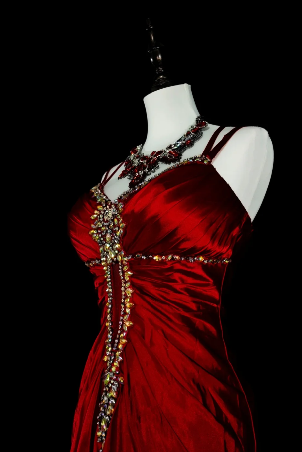 Robes d'anniversaire élégantes bleu dégradé, col en V, paillettes, mousseline, fourreau, robes de bal, robes de soirée ED04456