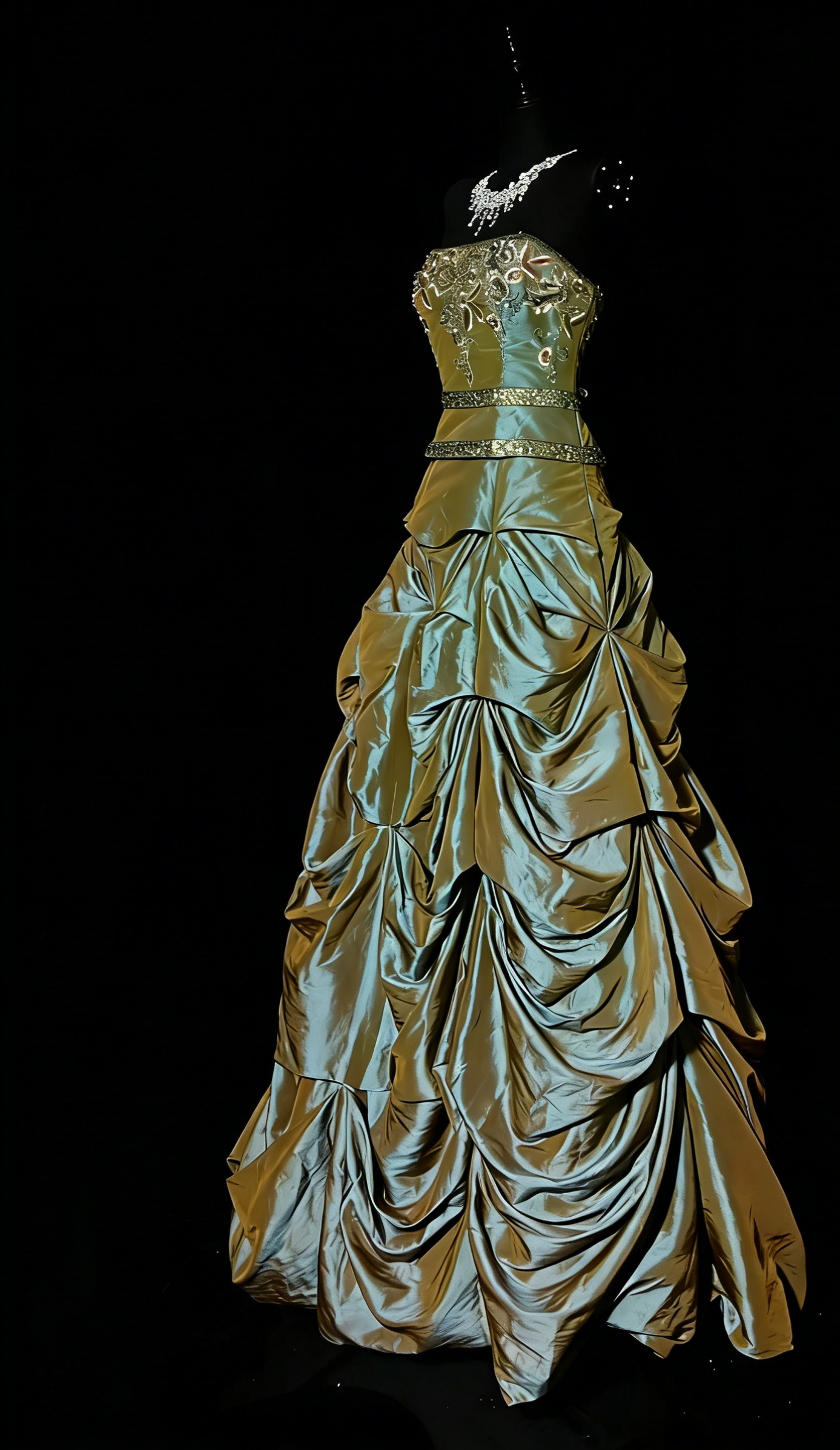 Chic Green Prom Dress Satin Strapless A-Line Evening Dress ED06946