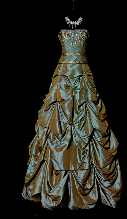 Robes d'anniversaire élégantes bleu dégradé, col en V, paillettes, mousseline, fourreau, robes de bal, robes de soirée ED04456